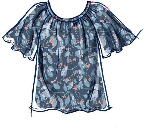 McCall's M8256A Learn to Sew Misses' Pullover Top Sewing Pattern Kit, Code M8256, Sizes XS-S-M-L-XL-XXL in Saudi Arabia