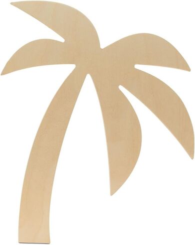 Unfinished Wooden Palm Tree Cutout, 14", Pack of 1 Wooden Shapes for Crafts, Use for Summer & Beach & Nautical Decor and Crafting, by Woodpeckers in Saudi Arabia