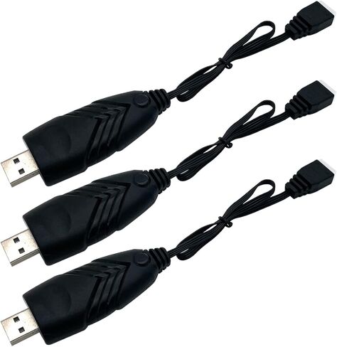 2 حزمة كابل شاحن بطارية ليبو 11.1 فولت، كابلات شاحن USB لبطارية ليبو 3S 2A مع موصل قابس XH-4P لقوارب السيارة بدون طيار Airsoft RC (3S/11.1 فولت) in Saudi Arabia