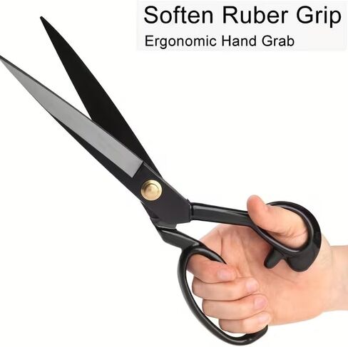 Professional Fabric Scissors, Sewing Scissors for Cutting Clothes with Sharp Stainless Steel Blades - Tailor Scissors for Fabric, Leather, Raw Materials & Crafting in Saudi Arabia