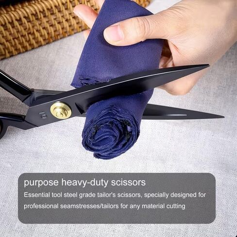 Professional Fabric Scissors, Sewing Scissors for Cutting Clothes with Sharp Stainless Steel Blades - Tailor Scissors for Fabric, Leather, Raw Materials & Crafting in Saudi Arabia