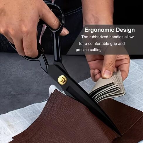 Professional Fabric Scissors, Sewing Scissors for Cutting Clothes with Sharp Stainless Steel Blades - Tailor Scissors for Fabric, Leather, Raw Materials & Crafting in Saudi Arabia