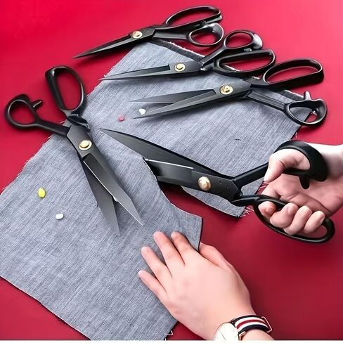 Professional Fabric Scissors, Sewing Scissors for Cutting Clothes with Sharp Stainless Steel Blades - Tailor Scissors for Fabric, Leather, Raw Materials & Crafting in Saudi Arabia