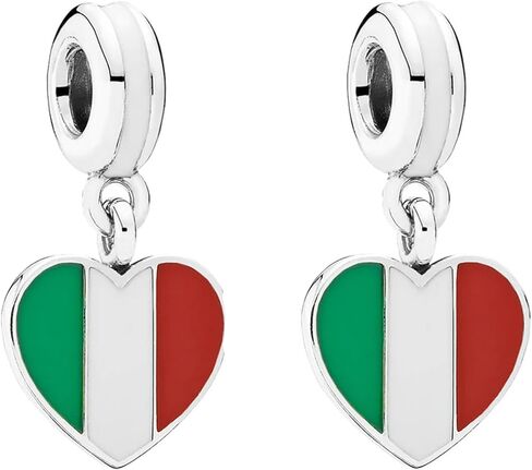 Italy Charm Bracelet - Italian Heart Flag Charm - Jewelry Accessory for Bracelets Necklaces Anklet - Gift for Italy Lovers and Travelers in Saudi Arabia