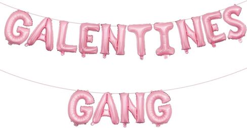 لافتة Happy Galentine's Day ديكورات Galentines Gang Bolloons، لوازم حفلات Galentines وإكسسواراتها للفتيات والسيدات الليلية ودعامات الصور، وردي in Kuwait