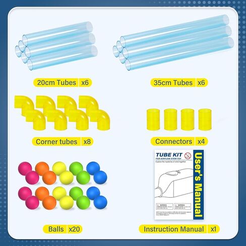 مجموعة أنبوبية للعبة STEM لتدفق الهواء، ألعاب أنابيب الهواء، مجموعات STEM ألعاب البناء، التعليم، الديناميكا الهوائية الهوائية، البناء والترقيع in Kuwait