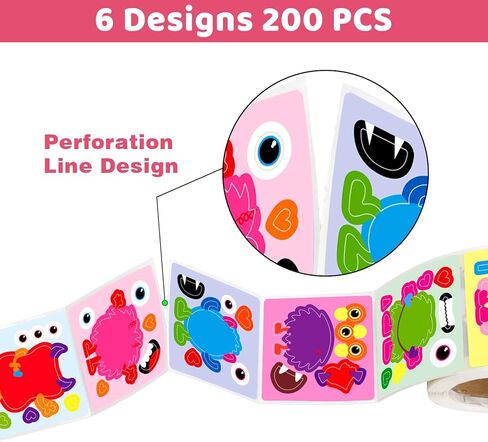 Ceiba Tree Valentines Day Monster Stickers for Kids Make Your Own Monster Sticker Rolled Scene Sticker for Classroom Happy Valentine's Day Gifts Girls Boys Party Favors in Saudi Arabia