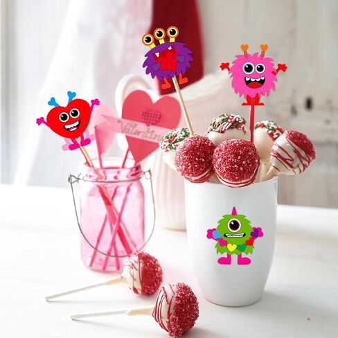 Ceiba Tree Valentines Day Monster Stickers for Kids Make Your Own Monster Sticker Rolled Scene Sticker for Classroom Happy Valentine's Day Gifts Girls Boys Party Favors in Saudi Arabia