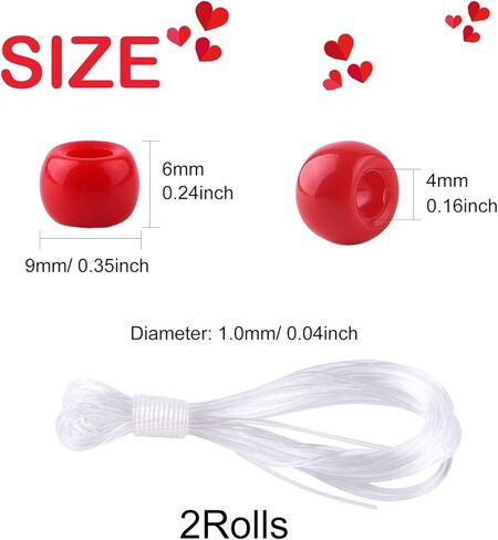 FEPITO 800 Pcs Craft Beads Acrylic Pony Beads Romantic Glitter Beads for Decorations DIY Crafts with Storage Box in Saudi Arabia