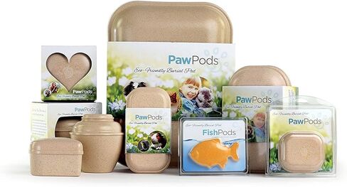 Paw Pods Pet Fish Casket | Biodegradable Fish Casket With Sympathy Card And Seeded Leaf | Plant The Seed For A Living Memorial Pet Grave Marker | Fish Pod Fish Coffin in Saudi Arabia