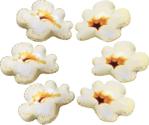 6pcs Cartoon Big Popcorn Balloons Movie Popcorn Foil Balloons for Popcorn Movie Birthday Party Decoration Movie Night Themed Party Christmas Carnival Party Slumber Party Kid Food Theme Party in Saudi Arabia