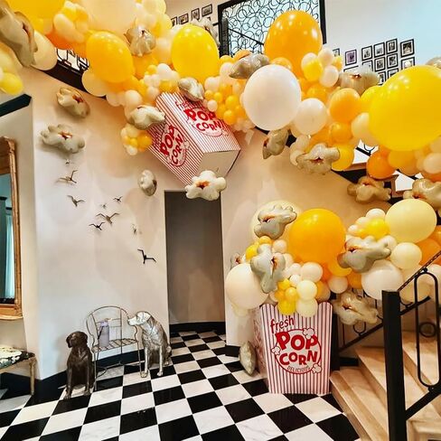6pcs Cartoon Big Popcorn Balloons Movie Popcorn Foil Balloons for Popcorn Movie Birthday Party Decoration Movie Night Themed Party Christmas Carnival Party Slumber Party Kid Food Theme Party in Saudi Arabia