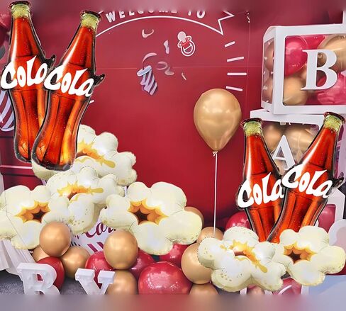 6pcs Cartoon Big Popcorn Balloons Movie Popcorn Foil Balloons for Popcorn Movie Birthday Party Decoration Movie Night Themed Party Christmas Carnival Party Slumber Party Kid Food Theme Party in Saudi Arabia