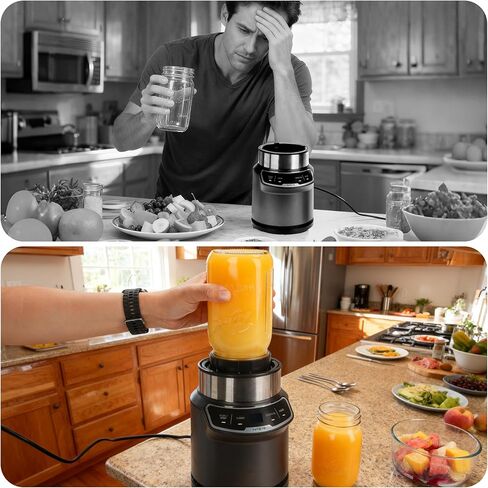 Adapter for Ninja Nutri Pro BN401 Blender and Ball Wide-Mouth Mason Jar - Blend Directly in Glass Jar Replace Plastic Cup - Attachment Connection for Ninja BN401, Dishwasher Safe (Only Adapter) in Kuwait