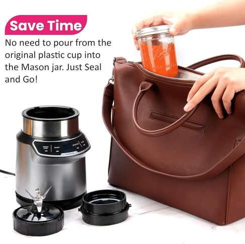 Adapter for Ninja Nutri Pro BN401 Blender and Ball Wide-Mouth Mason Jar - Blend Directly in Glass Jar Replace Plastic Cup - Attachment Connection for Ninja BN401, Dishwasher Safe (Only Adapter) in Kuwait