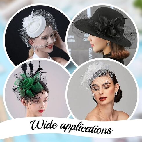 2 Yards(1.82M) Mesh Veil Headband Veil Netting Fabrics with Small Ball Women Mesh Veils Bridal Birdcage Veil Netting Hat Decoration Black for Women Bride's Headdress Veil Making in Saudi Arabia