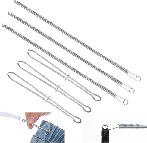 6pcs Drawstring Threader Tool Set, Stainless Steel Short Rope Threading Clips and Spring Drawstring Needle Threader for Hoodies, Pants, and Jackets in Saudi Arabia