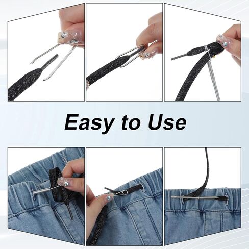 6pcs Drawstring Threader Tool Set, Stainless Steel Short Rope Threading Clips and Spring Drawstring Needle Threader for Hoodies, Pants, and Jackets in Saudi Arabia