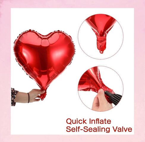 32 PCS Red Heart Foil Balloons Set – Jumbo 36 Inch, 18 Inch, 10 Inch, 5 Inch Heart Balloons – Valentine’s Day, Wedding, Anniversary, Birthday Party Decorations in Saudi Arabia