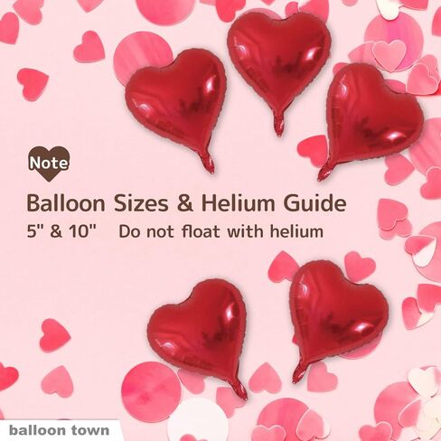 32 PCS Red Heart Foil Balloons Set – Jumbo 36 Inch, 18 Inch, 10 Inch, 5 Inch Heart Balloons – Valentine’s Day, Wedding, Anniversary, Birthday Party Decorations in Saudi Arabia