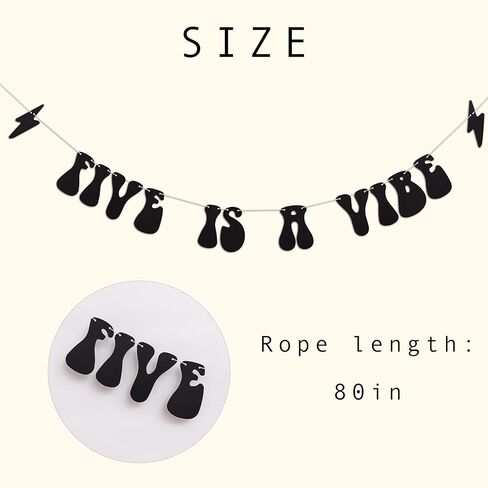 Five Is A Vibe Banner - 5th Birthday Party Decorations Supplies, Boho Hippie Banner, Groovy 5th Birthday Party Decorations in Kuwait