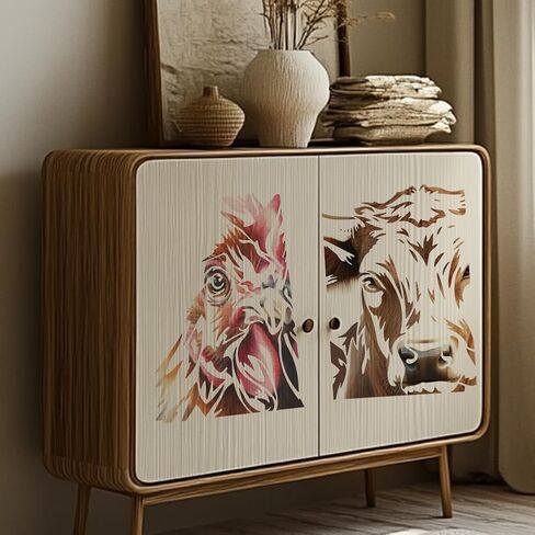MAYJOYDIY 4Pcs Farm Animals Stencil Chicken Rooster Pig Art Craft Stencils 11.7×8.3inch Reusable Sheep Goat Cow Template Set for Painting on Wood Furniture Canvas Wall Paper Decor in Saudi Arabia