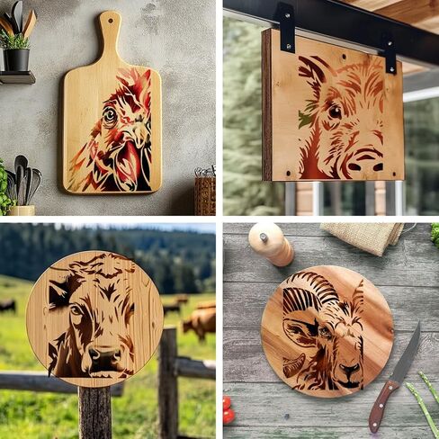 MAYJOYDIY 4Pcs Farm Animals Stencil Chicken Rooster Pig Art Craft Stencils 11.7×8.3inch Reusable Sheep Goat Cow Template Set for Painting on Wood Furniture Canvas Wall Paper Decor in Saudi Arabia