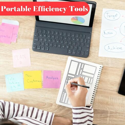 مجموعة استنسل معدنية مكونة من 3 قطع - قوالب استنسل للمجلات مع مسطرة لتدوين الرصاصات، وتتبع العادات، والفروق الأسبوعية والشهرية، وملحقات أجهزة الكمبيوتر المحمول مقاس A5، وتصميم من الفولاذ المقاوم للصدأ (قلم واحد) in Kuwait