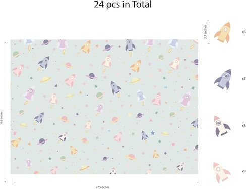 Cheerland Space Gift Wrap Pastel Galaxy Wrapping Paper Rocket Planets Star التعبئة حزمة للأطفال موضوع سماوي عيد ميلاد الطفل دش الفصول الدراسية نزهة النجوم الفضاء الخارجي حزب صالح اللوازم 12pcs in Saudi Arabia