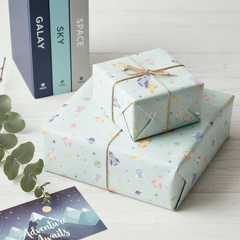 Cheerland Space Gift Wrap Pastel Galaxy Wrapping Paper Rocket Planets Star التعبئة حزمة للأطفال موضوع سماوي عيد ميلاد الطفل دش الفصول الدراسية نزهة النجوم الفضاء الخارجي حزب صالح اللوازم 12pcs in Saudi Arabia