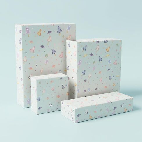 Cheerland Space Gift Wrap Pastel Galaxy Wrapping Paper Rocket Planets Star التعبئة حزمة للأطفال موضوع سماوي عيد ميلاد الطفل دش الفصول الدراسية نزهة النجوم الفضاء الخارجي حزب صالح اللوازم 12pcs in Saudi Arabia