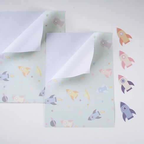 Cheerland Space Gift Wrap Pastel Galaxy Wrapping Paper Rocket Planets Star التعبئة حزمة للأطفال موضوع سماوي عيد ميلاد الطفل دش الفصول الدراسية نزهة النجوم الفضاء الخارجي حزب صالح اللوازم 12pcs in Saudi Arabia