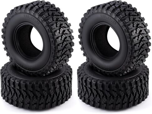 4Pcs 2.6 inch RC Rubber Tyre Set Wheel Tires All Terrain Tires 136mm Tall 2.6in Crawler Tires with Foam Insert for 1/7 1/8 1/10 RC Crawler Car Axial RBX10 MJX H8H MK07 KM4 Upgrades in Saudi Arabia