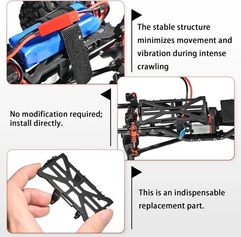 SCX24 Battery Holder Tray Upgrade for 1/24 RC Crawler Axial SCX24 C10 Bronco Deadbolt JLU CRC B-17 Upgrade Parts, Durable and Light Weight Electronics Battery Mounts in Saudi Arabia