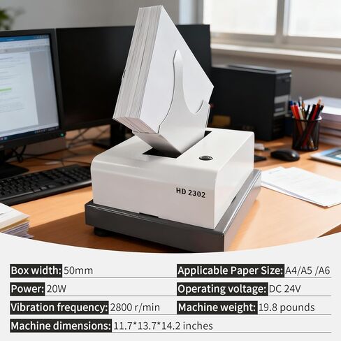 Professional Desktop Paper Jogger, 500-Page Capacity, 2800 RPM High-Frequency Vibration, A4/A5/A6 Compatible, Automatic Paper Straightening in 5 Seconds in Saudi Arabia