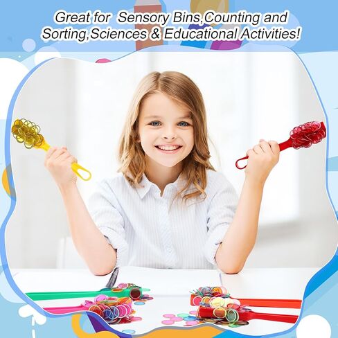 Sanwuta 12 Pcak Colors Magnetic Bingo Wands 350 Metal Translucent Chips Easy to Pick up Magnetic Bingo Chips Stem Kits for Science Learning Counting Family Game Night Activities (Cute Color) in Saudi Arabia