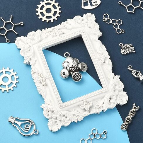 KitBeads 100pcs Tibetan Science Charms Mixed Styles DNA Brain Light Bulb Microscope Lab Theme Biology Chemistry Charm for Jewelry Making Bulk in Kuwait