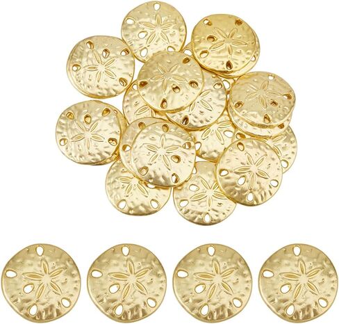 SUPERFINDINGS 30Pcs Sand Dollar Snap Starfish Charm 18mm Snaps Alloy Starfish Charm Accessory for Button Charms for Necklaces Bracelets & Rings Matte Gold Color in Saudi Arabia