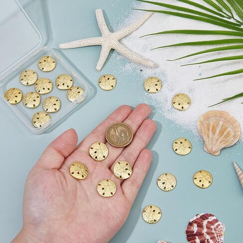 SUPERFINDINGS 30Pcs Sand Dollar Snap Starfish Charm 18mm Snaps Alloy Starfish Charm Accessory for Button Charms for Necklaces Bracelets & Rings Matte Gold Color in Saudi Arabia