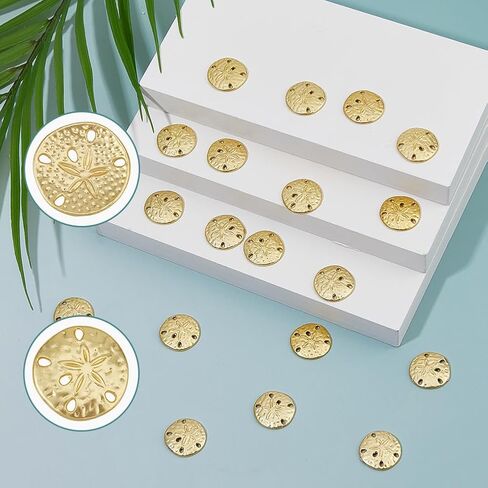 SUPERFINDINGS 30Pcs Sand Dollar Snap Starfish Charm 18mm Snaps Alloy Starfish Charm Accessory for Button Charms for Necklaces Bracelets & Rings Matte Gold Color in Saudi Arabia