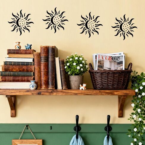 9 Pcs Large Celestial Stencils for Painting Template - Reusable Art Stencils with Star Moon Sun Cloud Planets for DIY Craft, Wall Stencil for Furniture Wood Home Decor (Approximately 10 x 10 Inches) in Saudi Arabia
