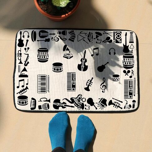 FINGERINSPIRE 9 PCS Musical Instruments Stencils 7x2.1inch Irregular Edge Rectangle Music Theme Stencil Music Notes Stencil Template for Painting on Wall Wood Furniture DIY Home Decoration in Saudi Arabia