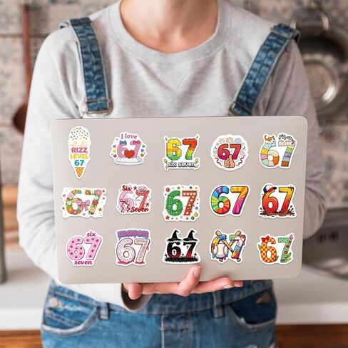 50PCS 67 Stickers Funny Six Seven Meme Stickers for Teens Waterproof Vinyl Sticker Waterbottle Sticker Colorful Decorative Decals in Saudi Arabia