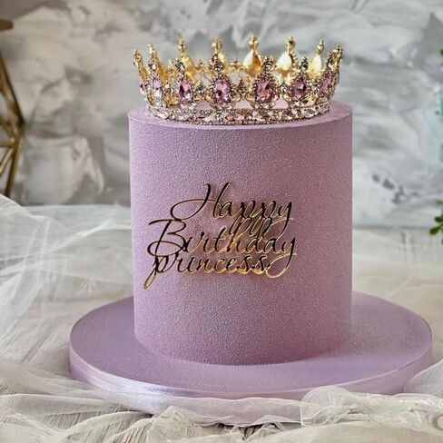 غلاف كعكة الأميرة لعيد الميلاد السعيد، تزيين كعكة الأميرة/حفلة استقبال المولود الجديد، لوازم زينة حفلات عيد ميلاد سعيد للفتيات (ذهبي أكريليك) in Kuwait
