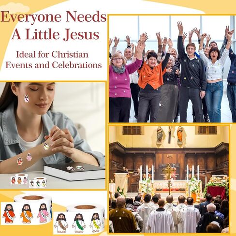 Bememo 1000 Pcs Jesus Stickers Include Jesus Love You and Quotes Stickers Little Original Design Christian Religious Decals for Sunday School Church Vacation Bible School Bible Classes in Saudi Arabia