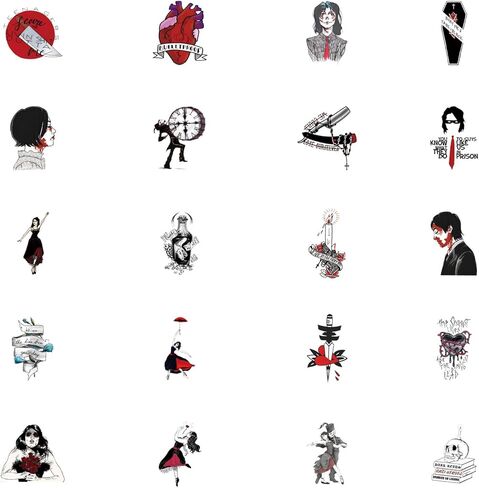 50pcs Punk Band Sticker, Cute Cartoon Vinyl Waterproof Stickers for Water Bottle,Skateboard,Laptop,Phone,Journaling,Scrapbooking Decals for Party Supply Decor in Saudi Arabia