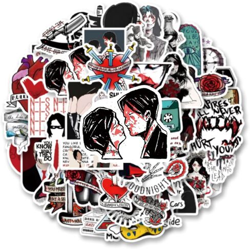 50pcs Punk Band Sticker, Cute Cartoon Vinyl Waterproof Stickers for Water Bottle,Skateboard,Laptop,Phone,Journaling,Scrapbooking Decals for Party Supply Decor in Saudi Arabia
