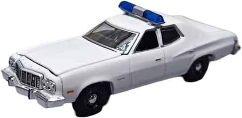 Greenlight 43012L Hot Pursuit - 1974-76 Gran Torino Sedan Police Cruiser- White (Hobby Exclusive) with Light Bar 1:64 Scale Diecast in Saudi Arabia