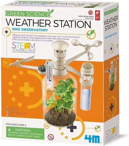4M: Green Science - Weather Station - DIY Mini Observatory Kit, Observe & Record Wind-Rain-Temperature, Create A Terrarium in A Bottle, STEAM, Kids 5+ in Saudi Arabia