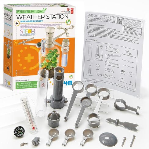 4M: Green Science - Weather Station - DIY Mini Observatory Kit, Observe & Record Wind-Rain-Temperature, Create A Terrarium in A Bottle, STEAM, Kids 5+ in Saudi Arabia